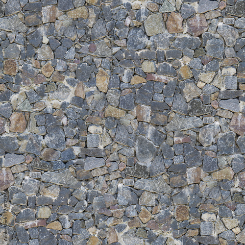 Seamless pattern of brown brick stone wall Canvas Print