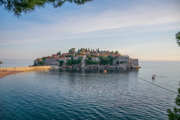 Sticker - Picturesque small island of St. Stephen in the Adriatic Sea.