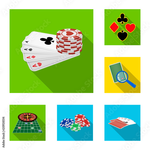 Платно Casino and equipment flat icons in set collection for design
