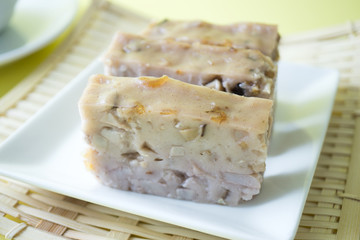 Chinese style homemade steamed yam taro cake