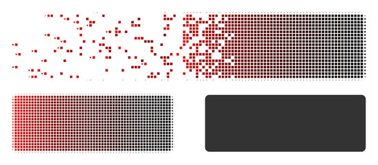 Fototapete - Vector minus icon in sparkle, pixelated halftone and undamaged solid versions. Disintegration effect uses rectangle particles and horizontal gradient from red to black.