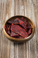 Canvas Print - Beef Jerky. Selective focus.