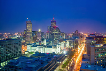 Wall Mural - Downtown Indianapolis skyline at twilight