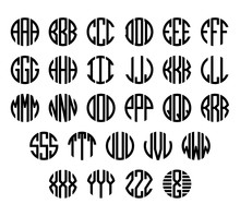 Set Of Letters To Create Circle Monogram. Monogram Alphabet. Vector Illustration.