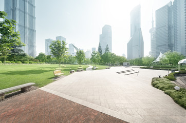 park in lujiazui financial center, shanghai, china