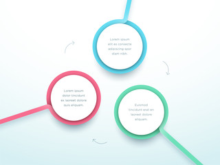 Poster - abstract circle 3 step infographic 3d colorful vector