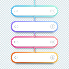Poster - vector 4 step gradient 3d shapes list infographic