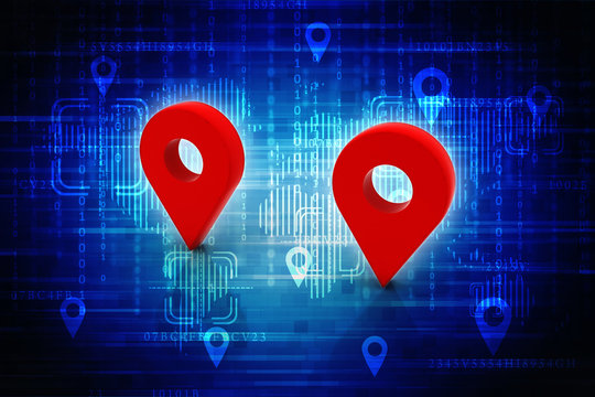 3d rendering Red map pointer
