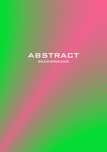 Vertical Abstract Background With Striped Halftone Pattern In Neon Colors. Texture Of Gradient Diagonal Line Ornament. Design Template Of Flyer, Banner, Cover, Poster In A4 Size. Vector Illustration.