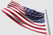 © HarisArt - Isolated United State of America Flag waving 3d Realistic fabric