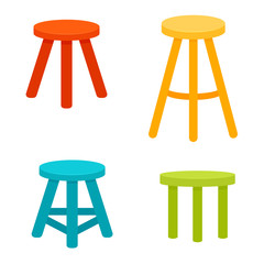 Canvas Print - Three legged stool set.