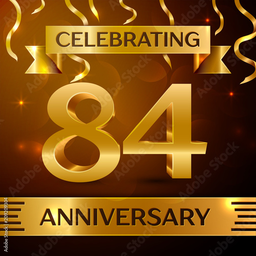Poster Realistic Eighty four Years Anniversary Celebration Design