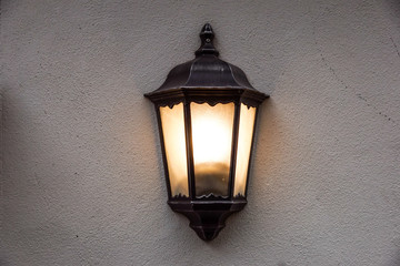 Lamp hanging on the wall