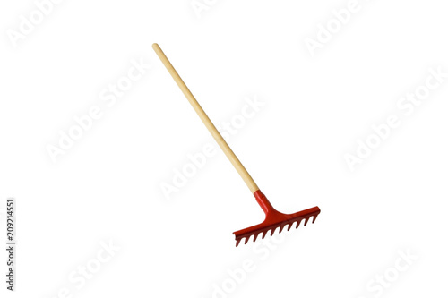 Cuadros en Lienzo Rake for work in agriculture isolated on white background