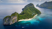Aerial Drone View Of Dilumacad (Helicopter) Island In El Nido, Palawan, Philippines