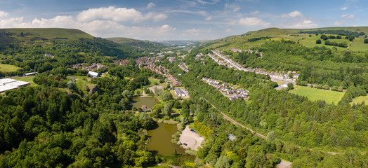 Wall Mural - aerial view of the ebbw valley in south wales, uk