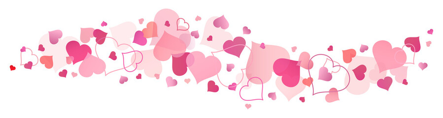 Wall Mural - Hearts Banner Red/Rose/Pink