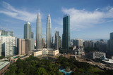 Fototapeta Miasto - Kuala Lumpur city skyline and skyscrapers building at business district downtown in Kuala Lumpur, Malaysia. Asia..