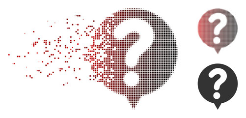 Fototapete - vector status balloon icon in fractured, dotted halftone and undamaged whole versions. disappearing 