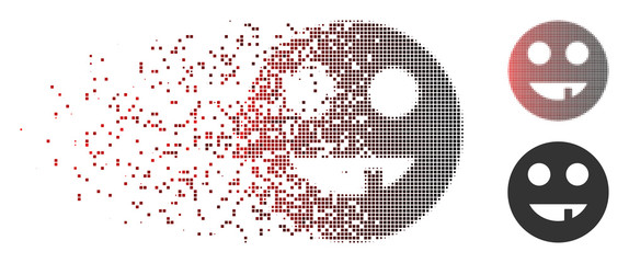 Fototapete - vector tooth smiley icon in sparkle, pixelated halftone and undamaged entire versions. disappearing 