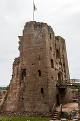Wall Mural - Ramparts and towers of a ruined medieval castle (Raglan Castle, Wales)