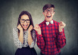 © Feodora - Excited young couple looking thrilled