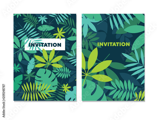 Green simple tropical leave...