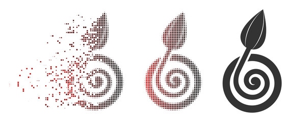 Fototapete - vector bud sprout icon in dissolved, dotted halftone and undamaged solid versions. disintegration ef