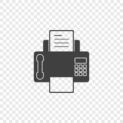 Wall Mural - A minimalistic fax icon with a handset. Vector on a transparent background.