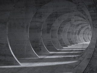 concrete tunnel interior with perspective effect