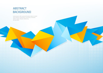 Fototapete - Abstract background with geometric shapes. Template on the theme of business and modern technology.