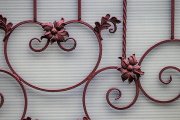 The fragment of forged metal products. close-up