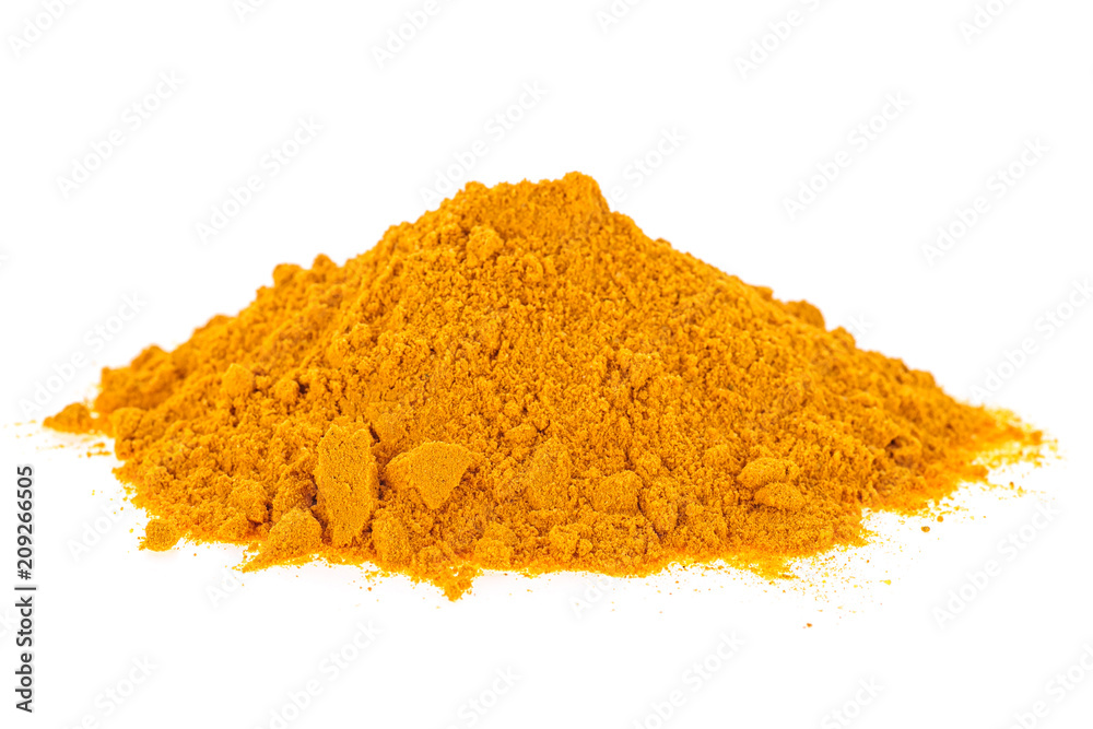 Curcuma powder isolated on white background Stock Photo | Adobe Stock