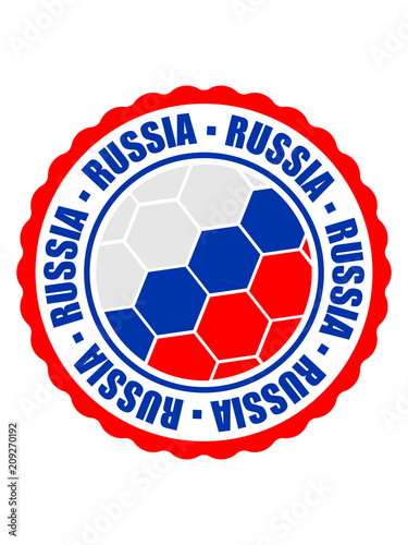 Russland Russia Kreis Rund Sticker Stempel Text Logo Fan Feiern Party Ball Muster Flagge Gewinner Sieger Stock Illustration Adobe Stock
