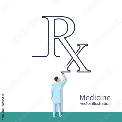 Doctor Drawing Rx Writing Prescription Rx Prescription Form