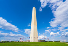 Washington Dc,Washington Monument On Sunny Day With Blue Sky Background.