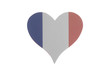 Heart with France flag