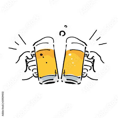 ビール イラスト 乾杯 Stock Vector Adobe Stock