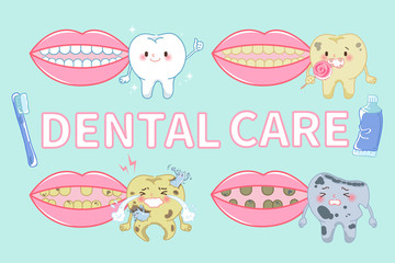 Sticker - tooth with dental care