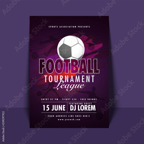 Football Tournament League flyer or banner designs with match details. © Abdul Qaiyoom