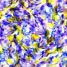 Violet, Beautiful, Summer, Graceful, Noble, Garden Flower Iris. Spring, Autumn Flora. Flower, Fragrant, Honey Bouquet. Watercolor. Illustration