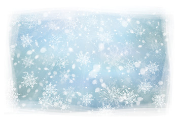 Wall Mural - vector winter, blue, snowflakes background. christmas background.