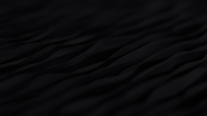 Wall Mural - Abstract black wave background. Dark organic smooth line.