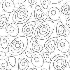 Leinwandbilder - Organic abstract shapes vector seamless pattern. Modern simple background with hand drawn rounded shapes.
