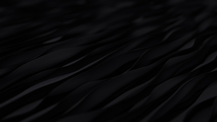Wall Mural - Abstract black wave background. Dark organic smooth line.