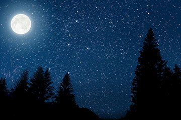 Wall Mural - backgrounds night sky with stars and clouds.