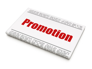 Wall Mural - Advertising concept: newspaper headline Promotion on White background, 3D rendering