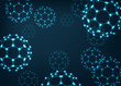 © Inna - Abstarct scientific background with buckyball fullerene molecules.