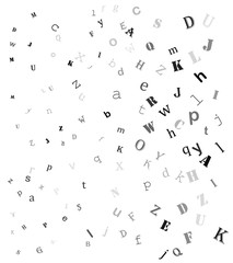 falling random letters, alphabet beautiful background design