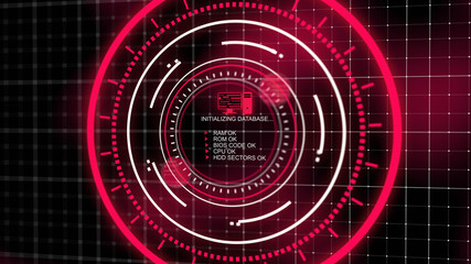 Fototapete - Cool pink head-up screen with circles